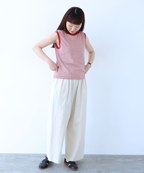 bulle de savon（ビュルデサボン）の「マルチボーダー ノースリ（Tシャツ/カットソー・レディース・ブルー/レッド・FREE）」の17枚目の写真