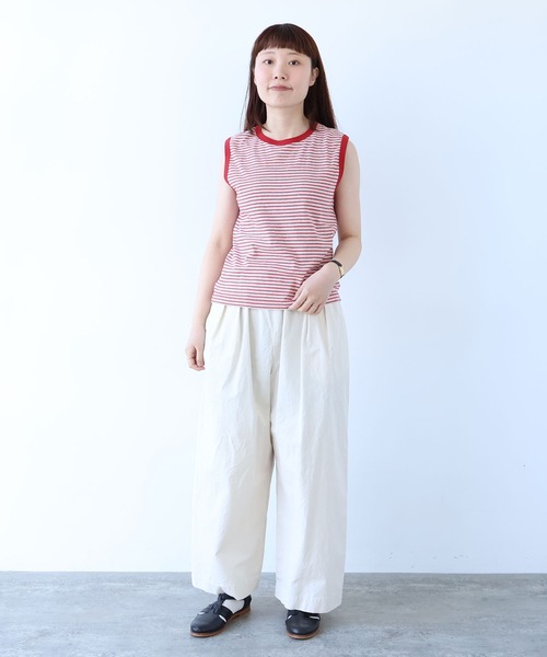 bulle de savon（ビュルデサボン）の「マルチボーダー ノースリ（Tシャツ/カットソー・レディース・ブルー/レッド・FREE）」の6枚目の写真