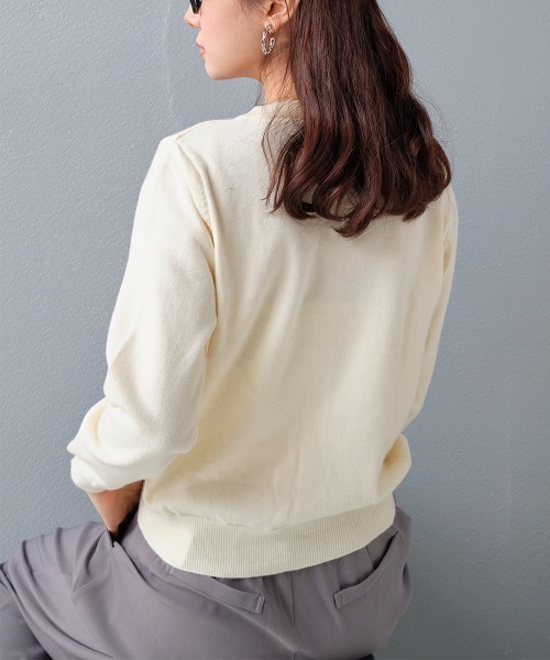 フラワー柄 コード刺繍ニットカーディガン（カーディガン/ボレロ