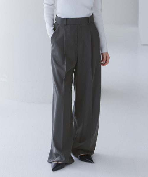 Noble（ノーブル）の「《追加・セットアップ対応》フローツイルスラックスパンツ（スラックス・レディース・モカ/ブルー/チャコールグレー・38/36/34/40）」の5枚目の写真