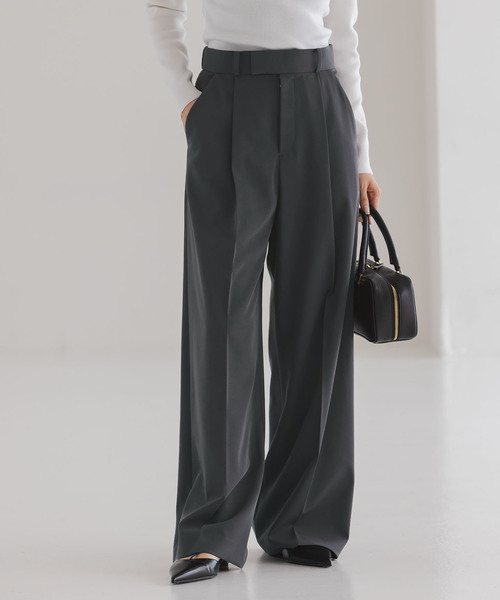 Noble（ノーブル）の「《追加・セットアップ対応》フローツイルスラックスパンツ（スラックス・レディース・モカ/ブルー/チャコールグレー・38/36/34/40）」の9枚目の写真