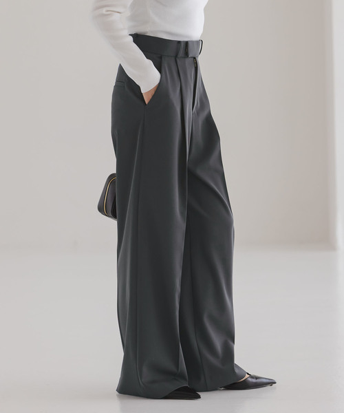 Noble（ノーブル）の「《追加・セットアップ対応》フローツイルスラックスパンツ（スラックス・レディース・モカ/ブルー/チャコールグレー・38/36/34/40）」の10枚目の写真