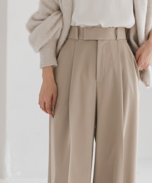 Noble（ノーブル）の「《追加・セットアップ対応》フローツイルスラックスパンツ（スラックス・レディース・モカ/ブルー/チャコールグレー・38/36/34/40）」の15枚目の写真