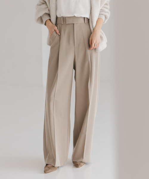 Noble（ノーブル）の「《追加・セットアップ対応》フローツイルスラックスパンツ（スラックス・レディース・モカ/ブルー/チャコールグレー・38/36/34/40）」の16枚目の写真