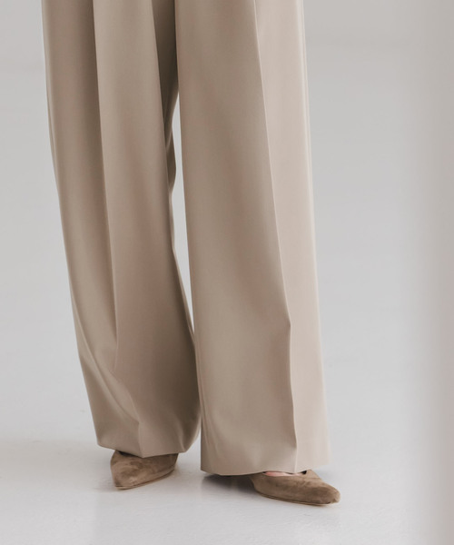 Noble（ノーブル）の「《追加・セットアップ対応》フローツイルスラックスパンツ（スラックス・レディース・モカ/ブルー/チャコールグレー・38/36/34/40）」の17枚目の写真