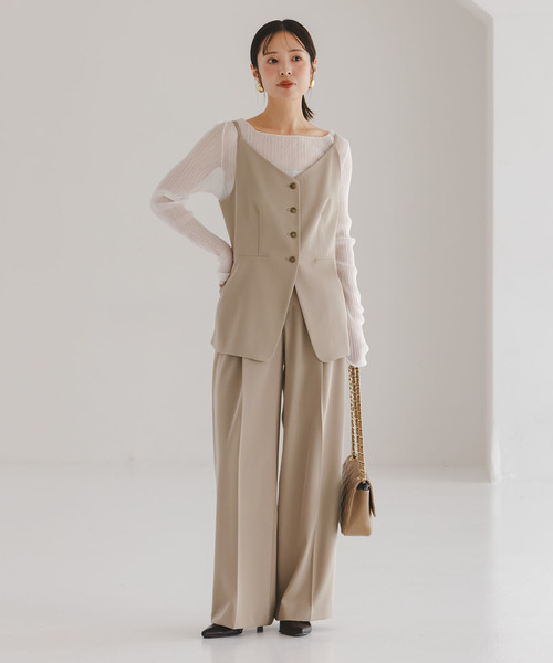 Noble（ノーブル）の「《追加・セットアップ対応》フローツイルスラックスパンツ（スラックス・レディース・モカ/ブルー/チャコールグレー・38/36/34/40）」の21枚目の写真