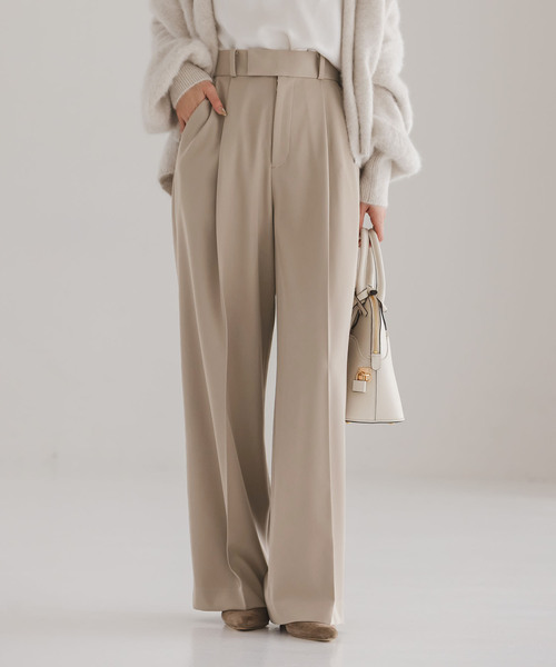 Noble（ノーブル）の「《追加・セットアップ対応》フローツイルスラックスパンツ（スラックス・レディース・モカ/ブルー/チャコールグレー・38/36/34/40）」の22枚目の写真