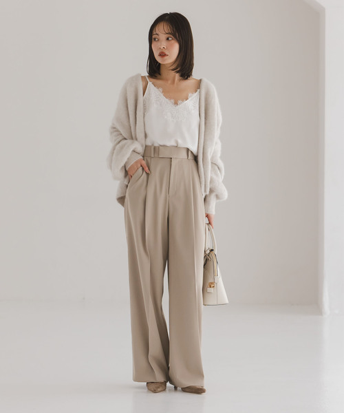 Noble（ノーブル）の「《追加・セットアップ対応》フローツイルスラックスパンツ（スラックス・レディース・モカ/ブルー/チャコールグレー・38/36/34/40）」の19枚目の写真