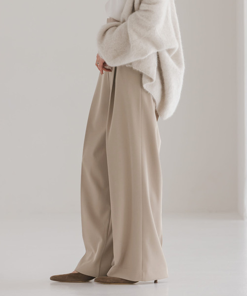 Noble（ノーブル）の「《追加・セットアップ対応》フローツイルスラックスパンツ（スラックス・レディース・モカ/ブルー/チャコールグレー・38/36/34/40）」の12枚目の写真