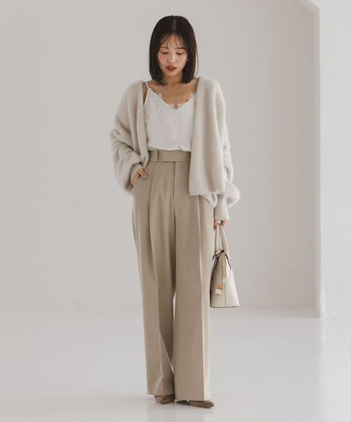 Noble（ノーブル）の「《追加・セットアップ対応》フローツイルスラックスパンツ（スラックス・レディース・モカ/ブルー/チャコールグレー・38/36/34/40）」の14枚目の写真