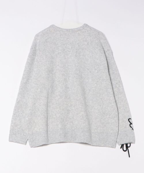 GORGE（ゴージ）の「《I?Bear×袖ロゴ》ふわもちニットトップス 冬◎（ニット/セーター・レディース・ピンク/グレー/アイボリー・F）」の4枚目の写真