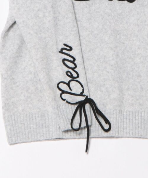 GORGE（ゴージ）の「《I?Bear×袖ロゴ》ふわもちニットトップス 冬◎（ニット/セーター・レディース・ピンク/グレー/アイボリー・F）」の5枚目の写真