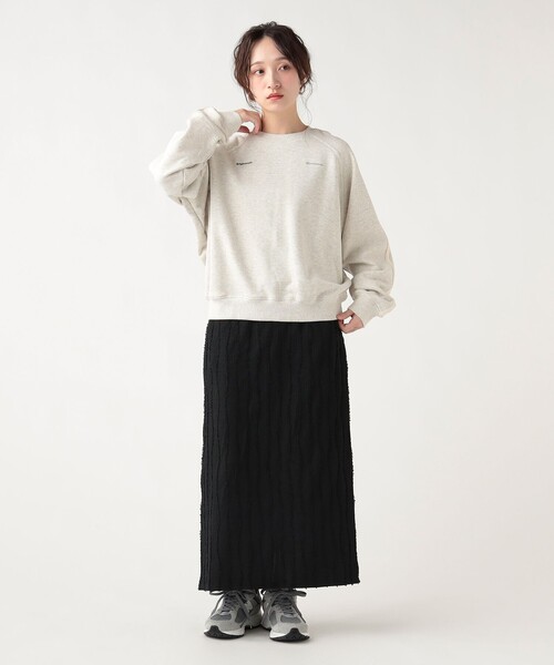 BEAMS HEART(ビームスハート)の「サイドライン ロゴ スウェット(Tシャツ/カットソー・レディース・チャコールグレー/ホワイト系その他5/ライトグレー・FREE)」の4枚目の写真