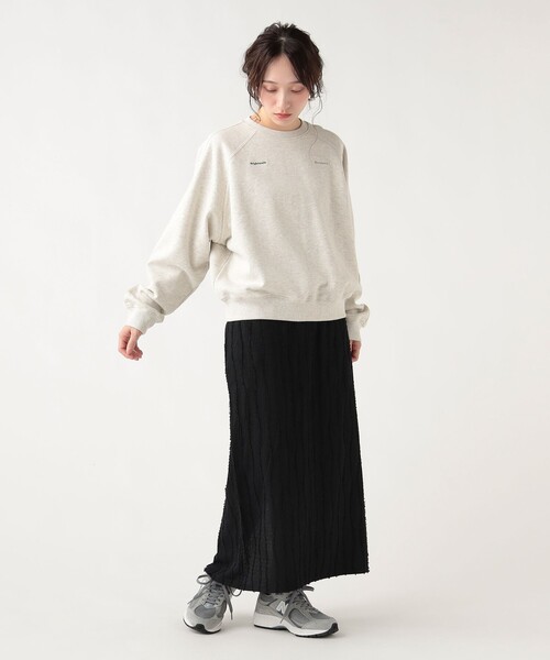 BEAMS HEART(ビームスハート)の「サイドライン ロゴ スウェット(Tシャツ/カットソー・レディース・チャコールグレー/ホワイト系その他5/ライトグレー・FREE)」の5枚目の写真