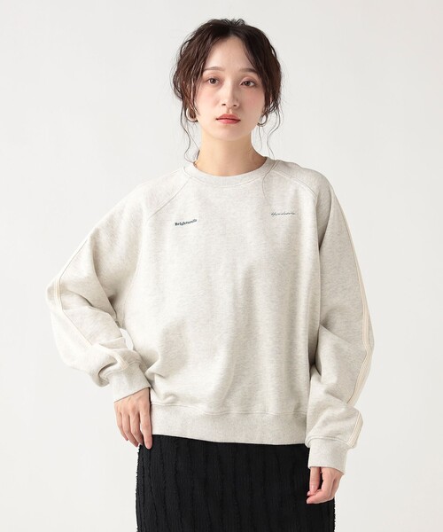 BEAMS HEART(ビームスハート)の「サイドライン ロゴ スウェット(Tシャツ/カットソー・レディース・チャコールグレー/ホワイト系その他5/ライトグレー・FREE)」の6枚目の写真