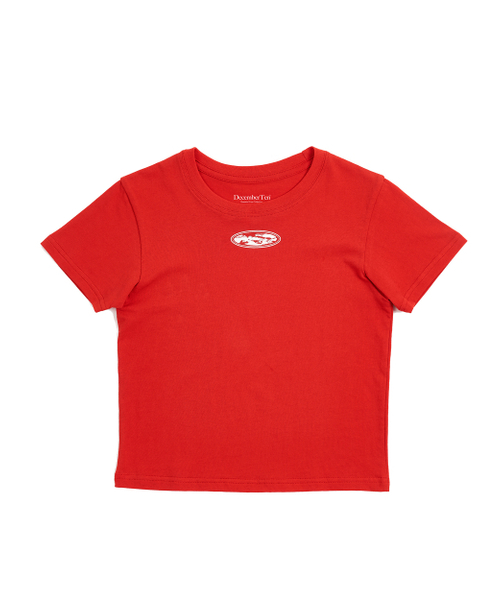 DECEMBER TEN(ディセンバーテン)の「コットンショートスリーブクロップTシャツレッド(Tシャツ/カットソー・レディース・その他・FREE)」の3枚目の写真