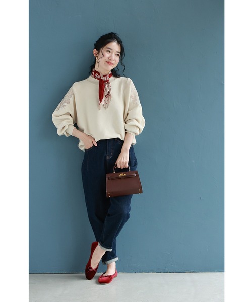 cawaii（カワイイ）の「「最高の普段着」肩レースニット トレーナー（ニット/セーター・レディース・アイボリー/ブラック・FREE）」の11枚目の写真