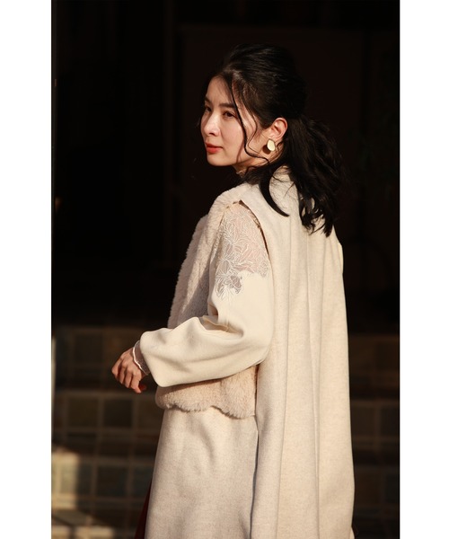 cawaii（カワイイ）の「「最高の普段着」肩レースニット トレーナー（ニット/セーター・レディース・アイボリー/ブラック・FREE）」の22枚目の写真