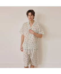 LUNALUZ STUDIO（ルナルス）の「Men's Coco Palm Cotton Short Sleeve Two-Piece Pajamas（ルームウェア/パジャマ）」