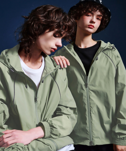 Piping Warm-up Windbreaker Eucalyptus Khaki GA4730 KH（ナイロン