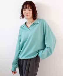 《26SS 新作》スキッパーポロニットプルオーバー