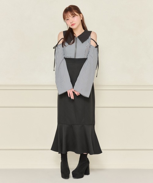 apres jour(アプレジュール)の「襟付きZIPワンピース(ワンピース・レディース・ブラック/ブラック系その他・フリー/X-LARGE)」の6枚目の写真