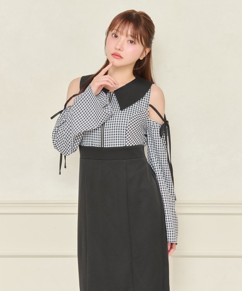 apres jour(アプレジュール)の「襟付きZIPワンピース(ワンピース・レディース・ブラック/ブラック系その他・フリー/X-LARGE)」の3枚目の写真
