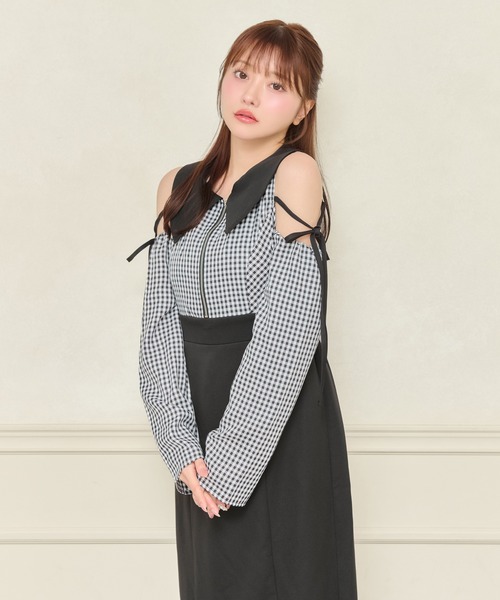 apres jour(アプレジュール)の「襟付きZIPワンピース(ワンピース・レディース・ブラック/ブラック系その他・フリー/X-LARGE)」の4枚目の写真