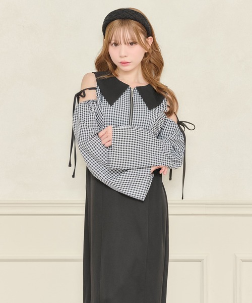 apres jour(アプレジュール)の「襟付きZIPワンピース(ワンピース・レディース・ブラック/ブラック系その他・フリー/X-LARGE)」の10枚目の写真