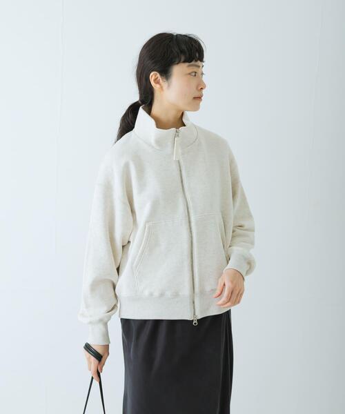 かぐれ(カグレ)の「コットンスウェットスタンドジップ(スウェット・レディース・オートミール/グレー・FREE)」の3枚目の写真