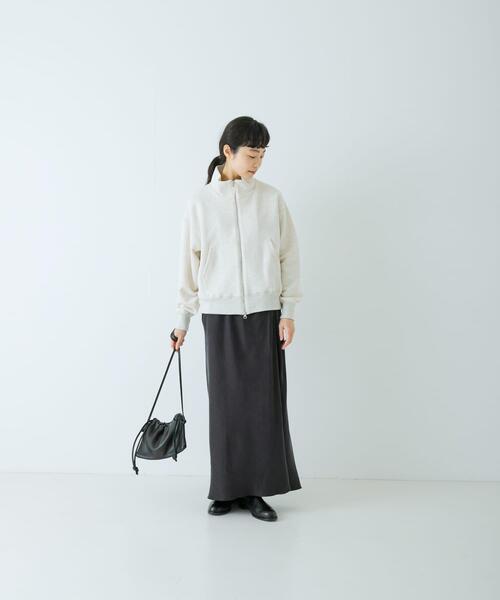 かぐれ(カグレ)の「コットンスウェットスタンドジップ(スウェット・レディース・オートミール/グレー・FREE)」の6枚目の写真