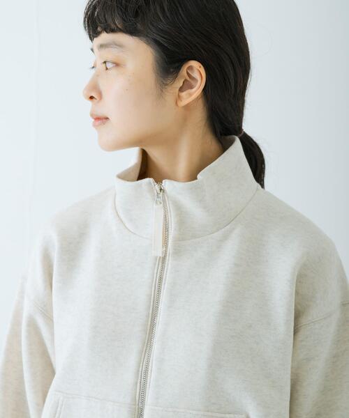 かぐれ(カグレ)の「コットンスウェットスタンドジップ(スウェット・レディース・オートミール/グレー・FREE)」の12枚目の写真