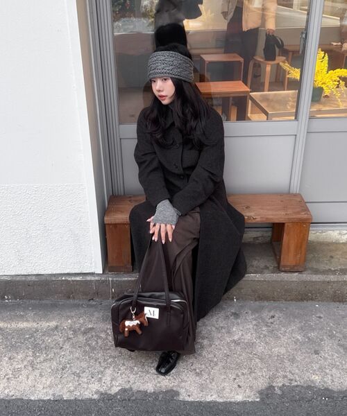MUCENT(ムセント)の「ティーブレザーショルダーバッグ 男女共用 (2カラー)(ショルダーバッグ・レディース・ブラック/ダークブラウン・FREE)」の10枚目の写真