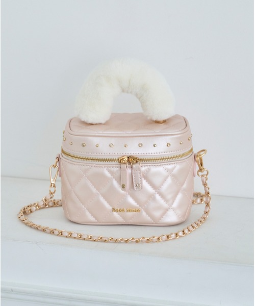 Mini vanity with detachable fur handle（ハンドバッグ）｜Rose Muse