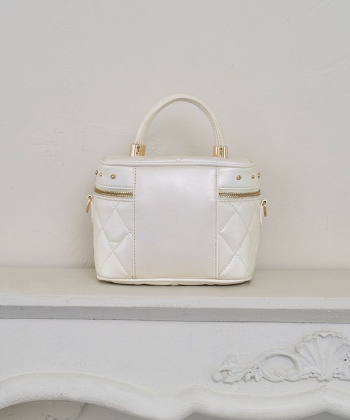 mini vanity with detachable fur handle（ハンドバッグ）｜Rose Muse