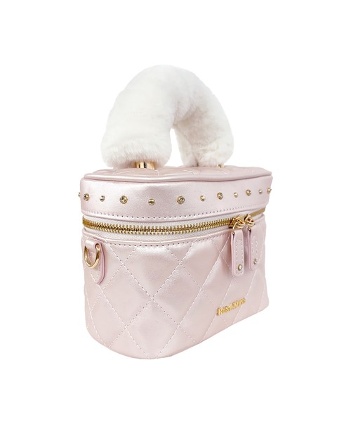 Rose Muse(ロゼミューズ)の「mini vanity with detachable fur handle(ハンドバッグ・レディース・ピンク/アイボリー・FREE)」の8枚目の写真