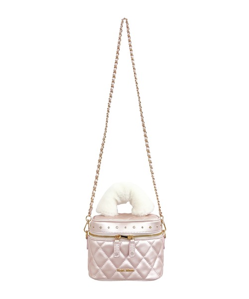 Rose Muse(ロゼミューズ)の「mini vanity with detachable fur handle(ハンドバッグ・レディース・ピンク/アイボリー・FREE)」の11枚目の写真