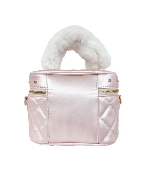mini vanity with detachable fur handle（ハンドバッグ）｜Rose Muse
