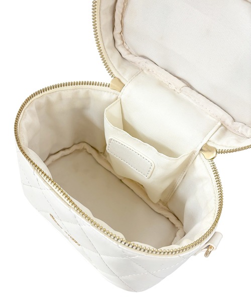 Rose Muse(ロゼミューズ)の「mini vanity with detachable fur handle(ハンドバッグ・レディース・ピンク/アイボリー・FREE)」の5枚目の写真
