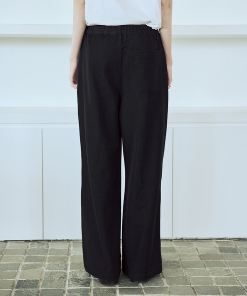 ASTRONOMY（アストロノミー）の「【セットアップ対応】【ネバーリジット】ワイド2タックTRデニムスラックス（デニムパンツ・メンズ・ブラック/ブルー・S/M/L/XL）」の16枚目の写真