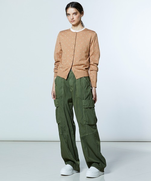 DOUBLE STANDARD CLOTHING(ダブルスタンダードクロージング)の「ウール天竺 ドットカーディガン(カーディガン/ボレロ・レディース・ネイビー/ベージュ・38/36)」の13枚目の写真