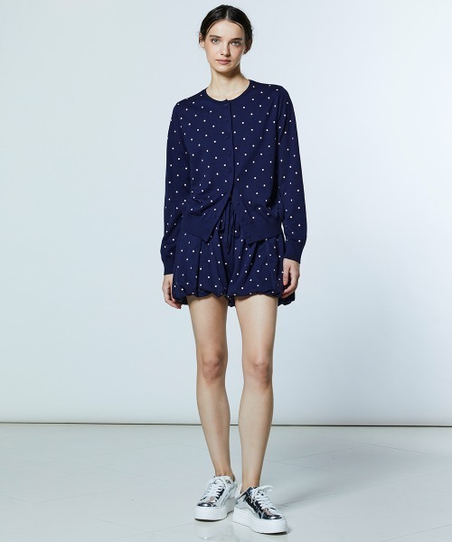 DOUBLE STANDARD CLOTHING(ダブルスタンダードクロージング)の「ウール天竺 ドットカーディガン(カーディガン/ボレロ・レディース・ネイビー/ベージュ・38/36)」の14枚目の写真
