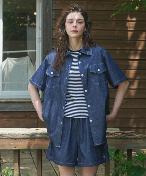 LOSSYROW（ロッシロー）の「L&R blue sea water denim shirts DeepBlue（シャツ/ブラウス・レディース・その他・FREE）」の2枚目の写真