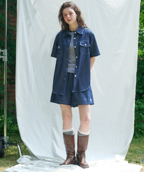 LOSSYROW（ロッシロー）の「L&R blue sea water denim shirts DeepBlue（シャツ/ブラウス・レディース・その他・FREE）」の4枚目の写真
