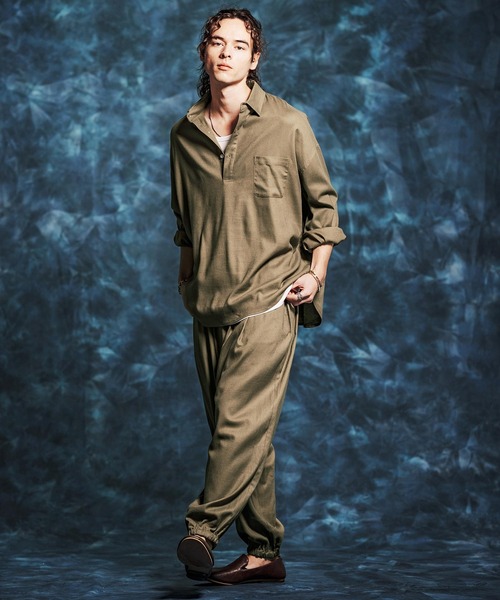 Jih Nunc（ジーヌンク）の「ms6375-レーヨンリネンプルオーバーシャツ(JIH-R1157)（シャツ/ブラウス・メンズ・キナリ/カーキ/ブラック・L/M/S）」の11枚目の写真