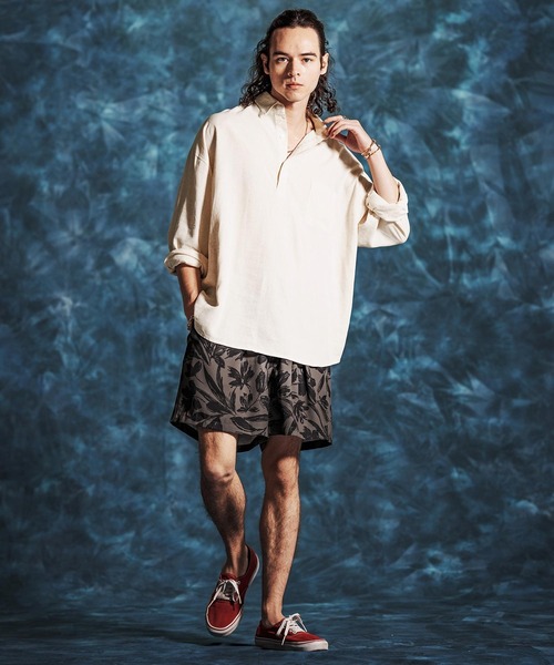 Jih Nunc（ジーヌンク）の「ms6375-レーヨンリネンプルオーバーシャツ(JIH-R1157)（シャツ/ブラウス・メンズ・キナリ/カーキ/ブラック・L/M/S）」の16枚目の写真