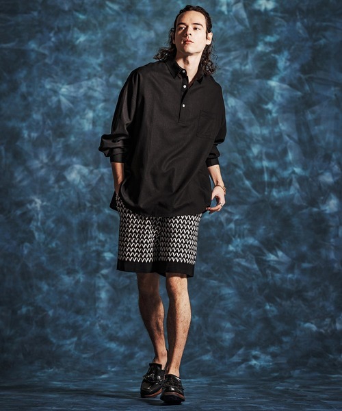 Jih Nunc（ジーヌンク）の「ms6375-レーヨンリネンプルオーバーシャツ(JIH-R1157)（シャツ/ブラウス・メンズ・キナリ/カーキ/ブラック・L/M/S）」の22枚目の写真