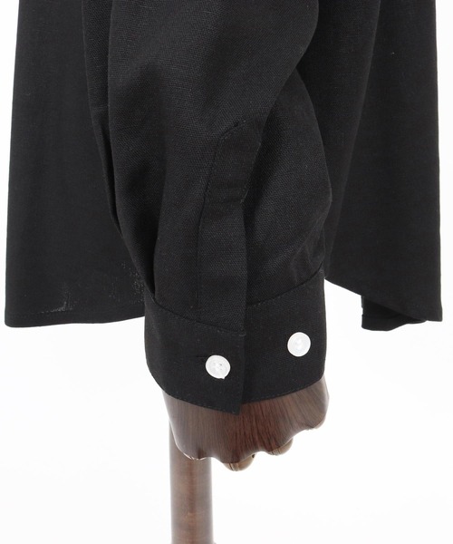 Jih Nunc（ジーヌンク）の「ms6375-レーヨンリネンプルオーバーシャツ(JIH-R1157)（シャツ/ブラウス・メンズ・キナリ/カーキ/ブラック・L/M/S）」の5枚目の写真