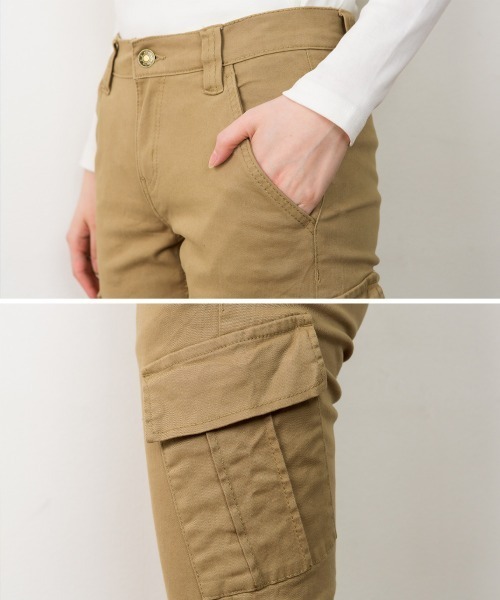 RCD(アールシーディー)の「ツイルカーゴパンツ(カーゴパンツ・レディース・ベージュ/ブラック/カーキ・M/L/LL/3L/4L)」の4枚目の写真