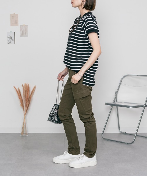 RCD(アールシーディー)の「ツイルカーゴパンツ(カーゴパンツ・レディース・ベージュ/ブラック/カーキ・M/L/LL/3L/4L)」の14枚目の写真